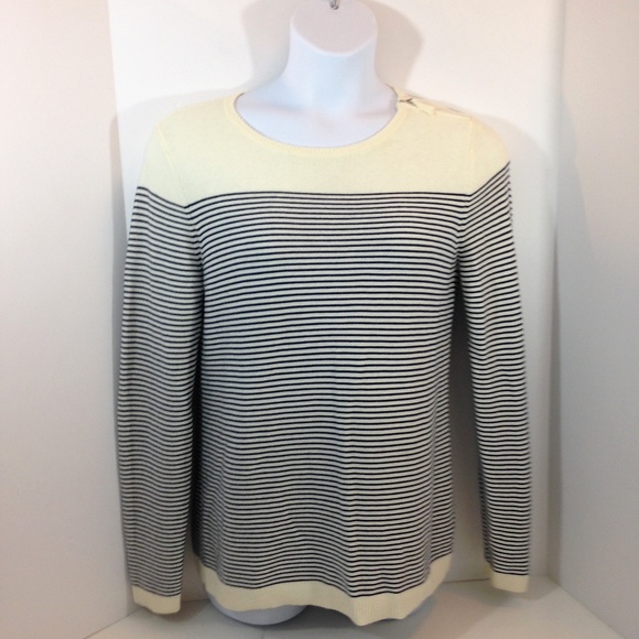 Talbots Sweaters - Talbots Sweater Shoulder Zip Striped Tunic.